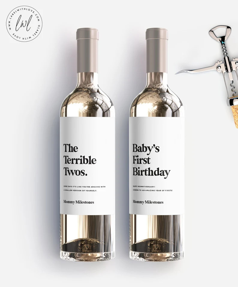 Set of New Mom Gift Wine Labels from 3 Labels Mommy - Etsy | Etsy (US)