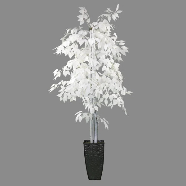 72'' Faux Ficus Plant in Metal Pot | Wayfair North America