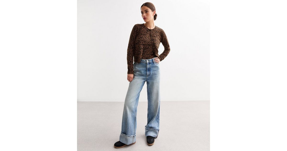 Brown Leopard Print Fine Knit Cardigan  | New Look | New Look (UK)