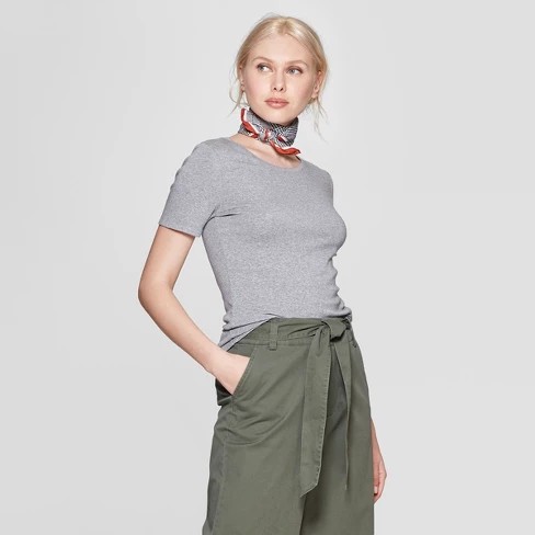 Women's Regular Fit Fitted Short Sleeve Crew T-Shirt - A New Day™ | Target