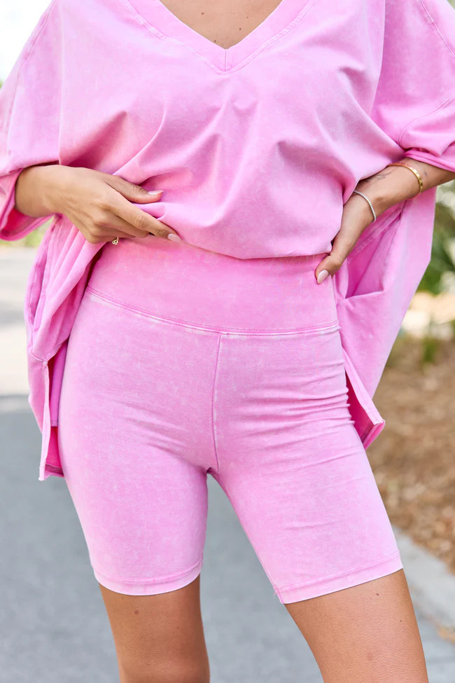 Britton Pink Biker Shorts | Pink Lily