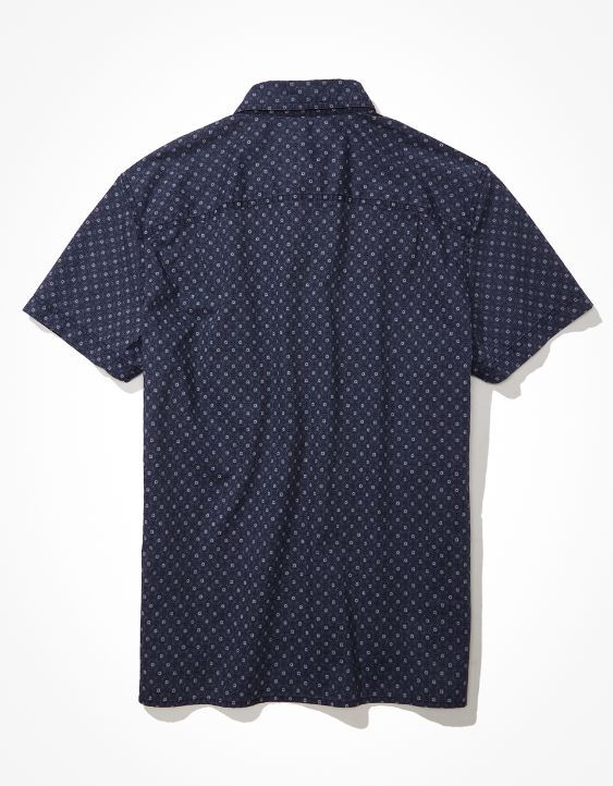 AE Micro Dot Button-Up Resort Shirt | American Eagle Outfitters (US & CA)