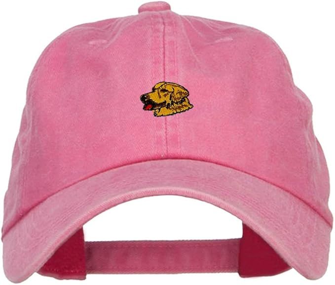 Golden Retriever Embroidered Washed Cap - Pink OSFM | Amazon (US)