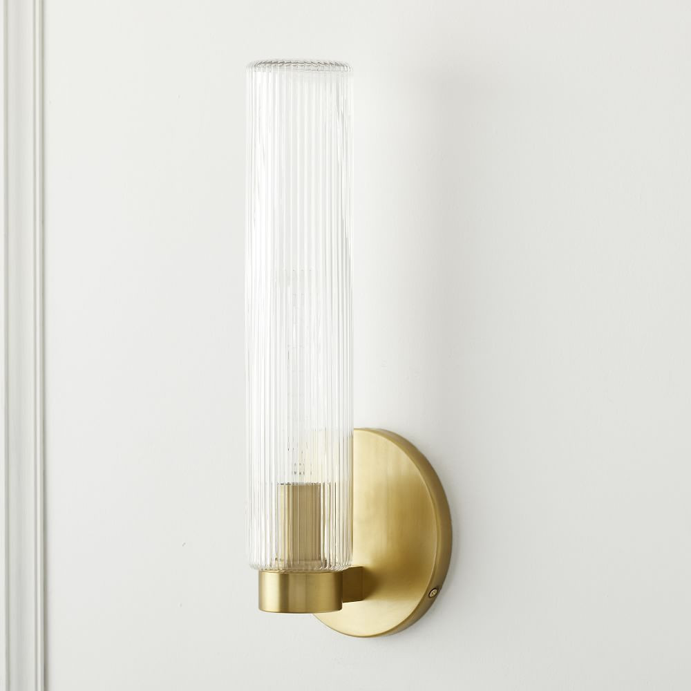 Fluted Glass Indoor/Outdoor Sconce | West Elm (US)