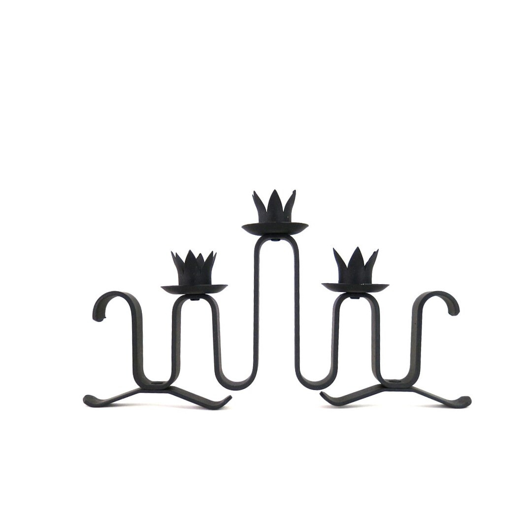 Andante Candelabra Holt Howard Black Wrought Iron Candle Holder 3 Arm Mid Century Decor Candlesti... | Etsy (US)