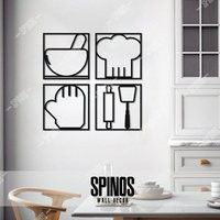 Kitchen Wood Wall Art Minimalist Chef Decor, 4 Piece Set | Etsy (US)