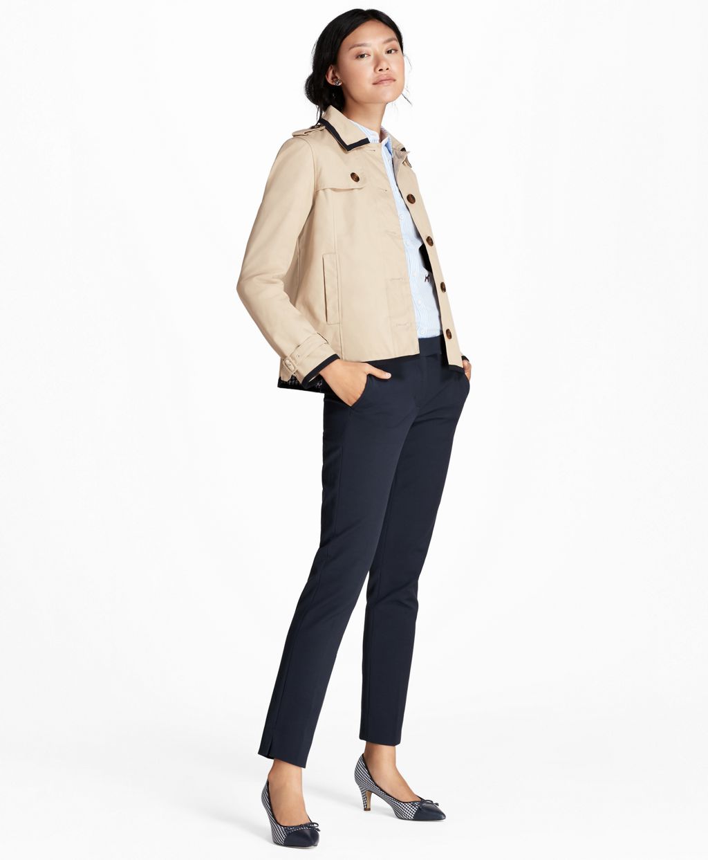 Brooks Brothers Women's Water-Repellent Twill Cropped Swing Jacket | Brooks Brothers