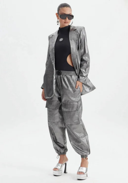 Lança Perfumecalça cinza lança perfume jogging cargo cintura alta | ZZ Mall (BR)