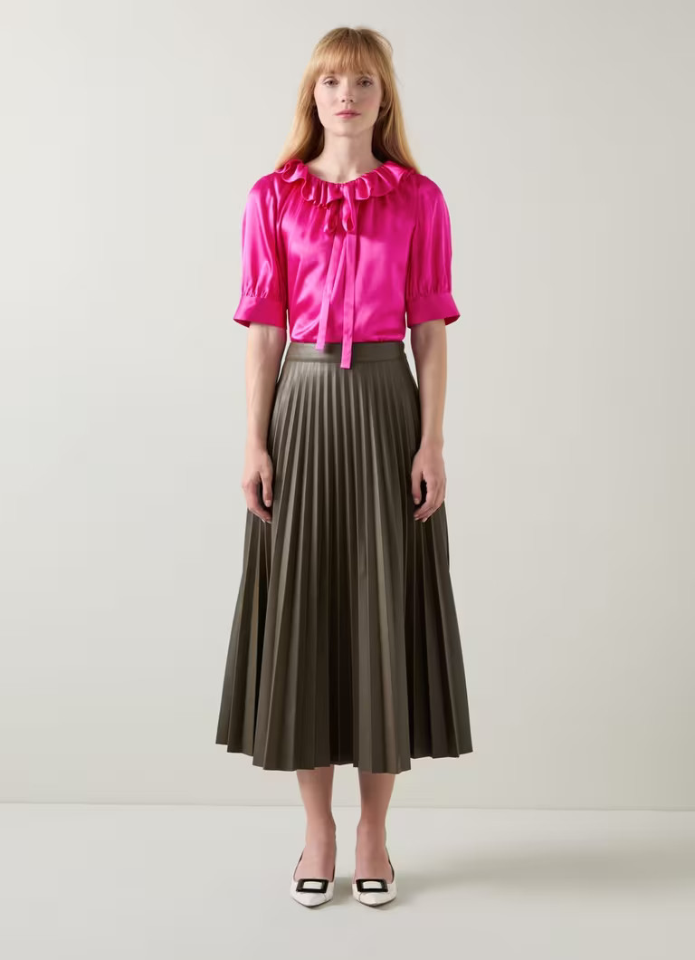 Coco Magenta Satin Blouse | L.K. Bennett (UK)