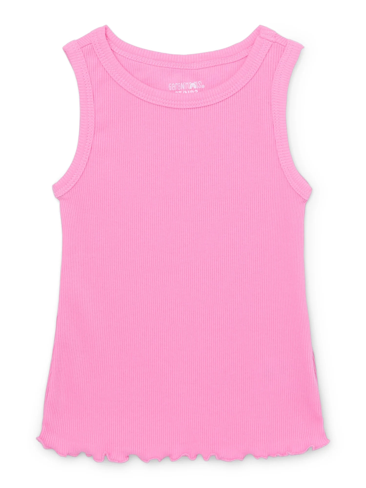 Garanimals Toddler Girl Solid Rib Tank with Lettuce Hem, Sizes 18M-5T | Walmart (US)