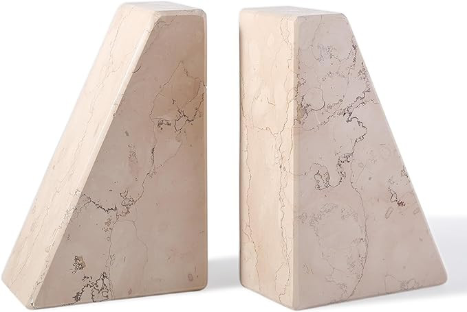 Koville Natural Stone Bookends for Shelves, Granite Book Ends for Heavy Books, Non-Slip Heavy Dut... | Amazon (US)