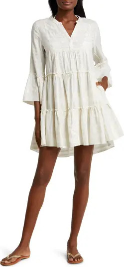 Metallic Bell Sleeve Cover-Up Dress | Nordstrom