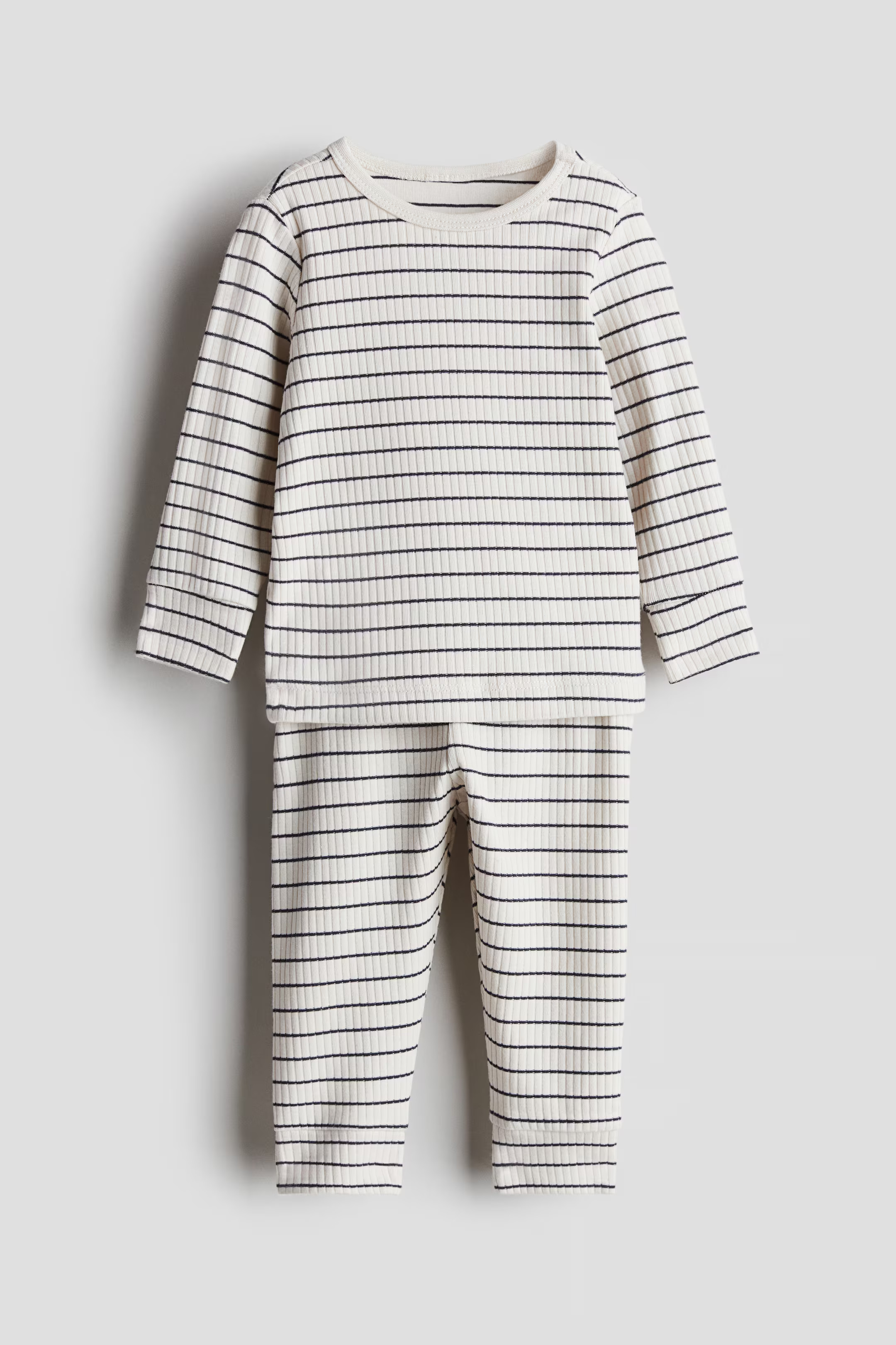 Ribbed Cotton Set - White/striped - Kids | H&M US | H&M (US + CA)