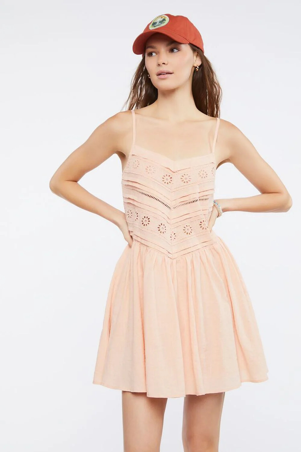 Floral Eyelet Cami Mini Dress | Forever 21 (US)