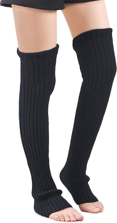 Leotruny Women's Winter Over Knee High Footless Socks Knit Leg Warmers | Amazon (US)