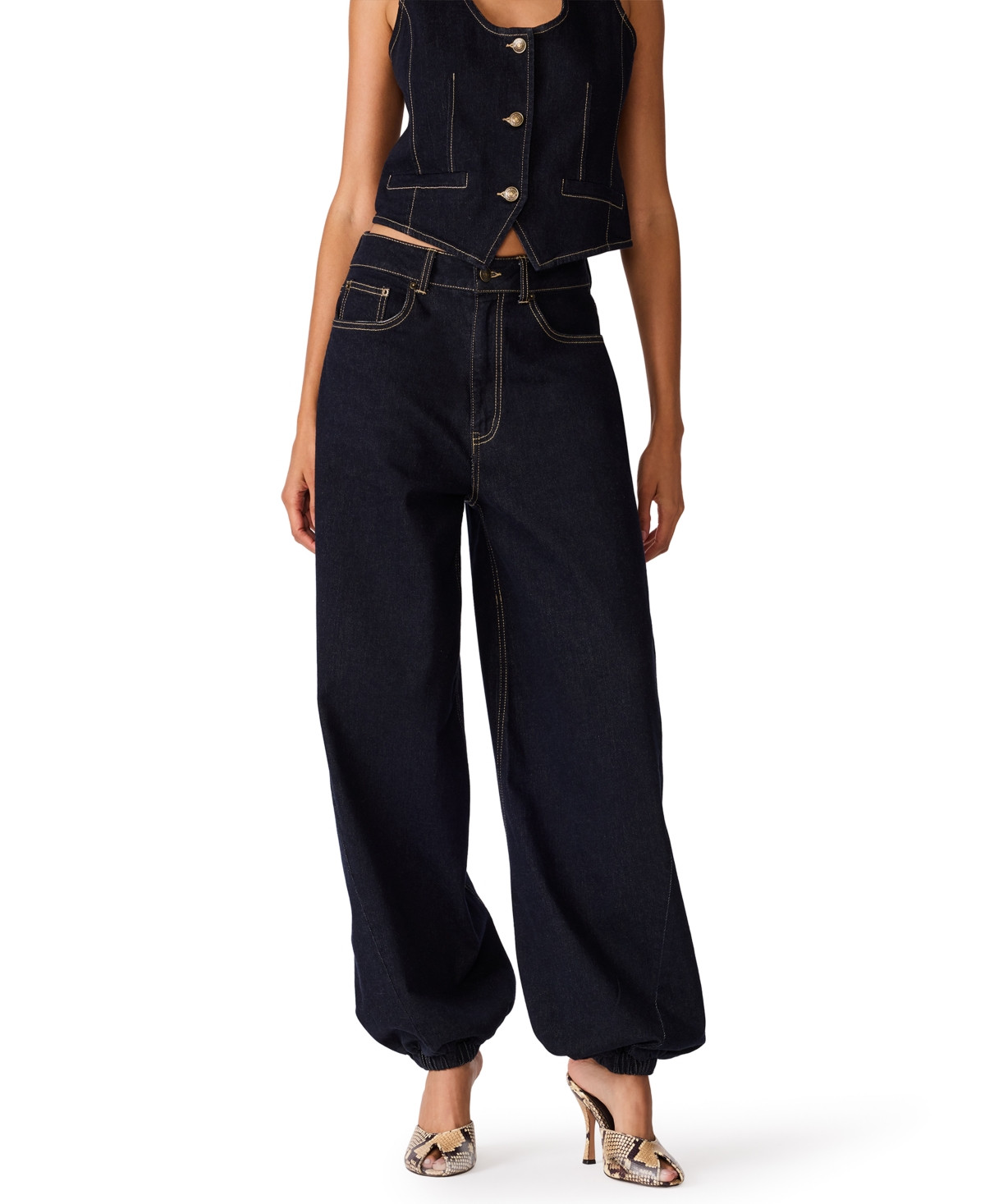 Steve Madden Women's Soho Jean Wide-Leg Balloon Jeans - Cambridge Wash | Macy's