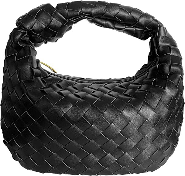 Amazon.com: Women Soft Leather Woven Handbag Summer Handmade Hobo Shoulder Bag Woven Clutch Bag K... | Amazon (US)