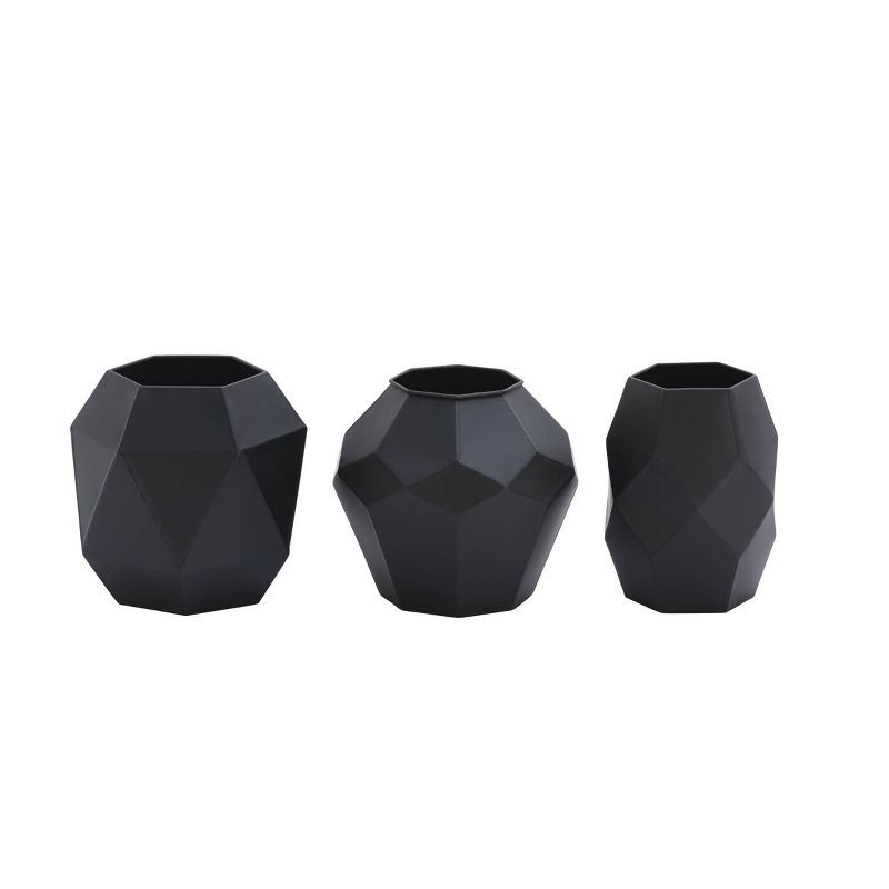 Set of 3 Metal Geometric Vases Black - Olivia &#38; May | Target