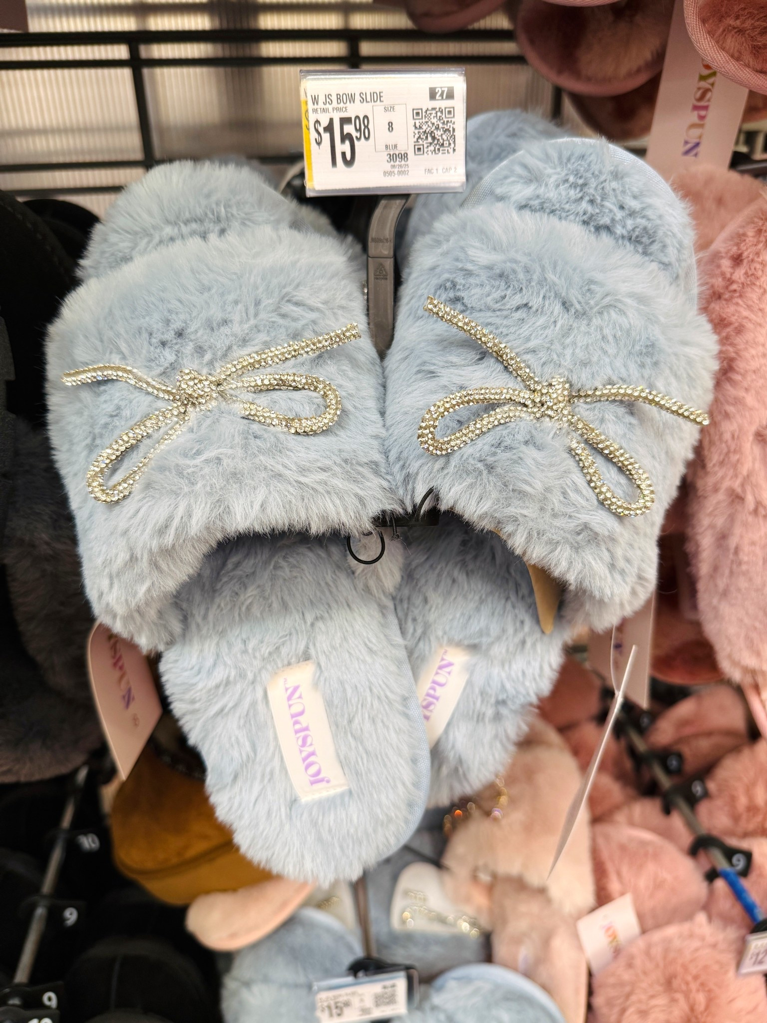 walmart finds cozy slippers bow detail plush slides soft faux fur comfy home shoes winter essentials gift ideas affordable fashion loungewear everyday comfort cute style