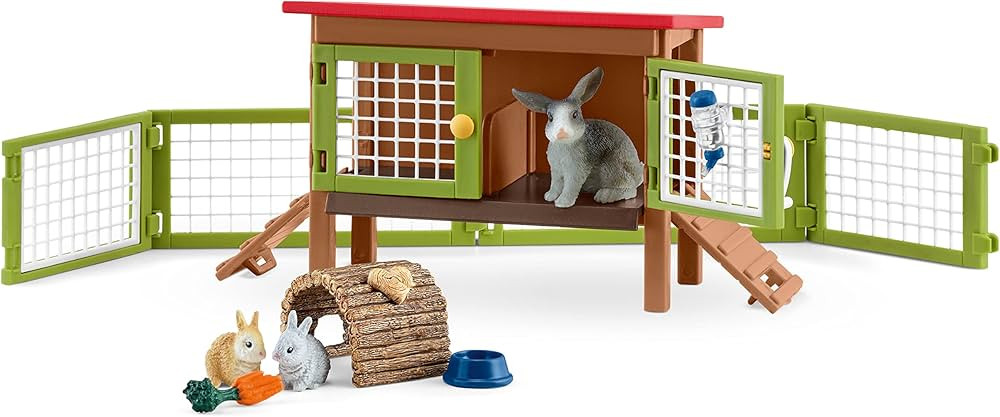 Schleich Farm World - 9PC Rabbit Hutch Playset with Cute Bunny Figurines and Accessories - Realis... | Amazon (US)