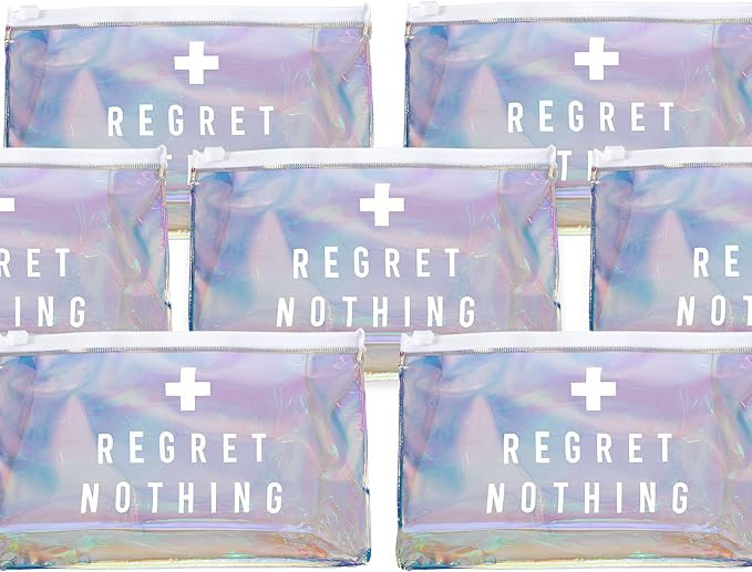 Regret Nothing Bachelorette Party Hangover Makeup Bag | 7 Pack | Hangover Kit Bag | Bachelorette ... | Amazon (US)