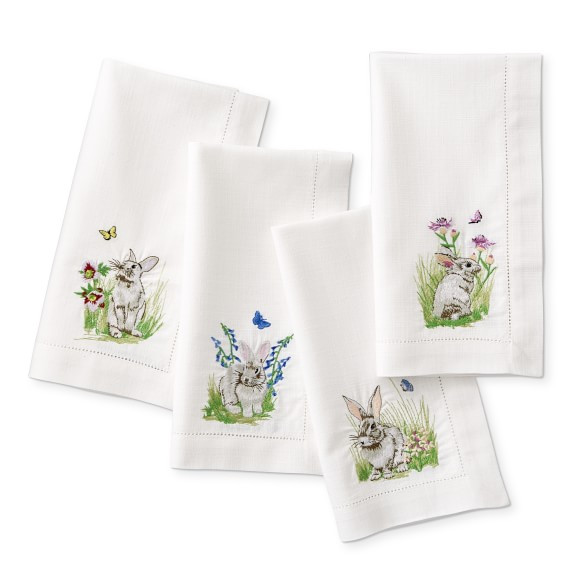 Floral Meadow Embroidered Napkins, Set of 4 | Williams-Sonoma