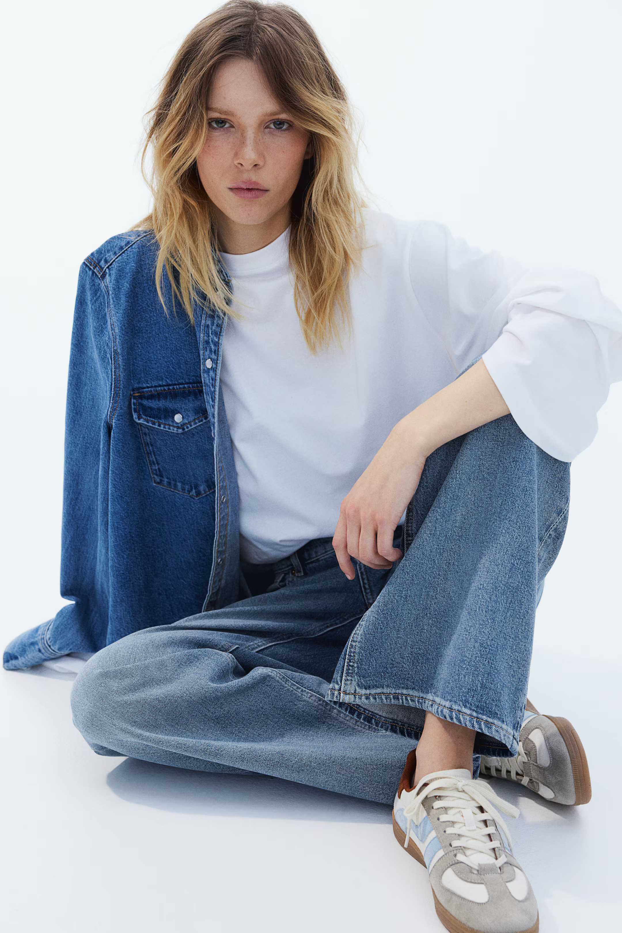 Wide High Jeans - Azul denim claro - MUJER | H&M ES | H&M (FR, IT, ES, PT, BE)