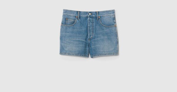 Regular denim shorts with Horsebit | Gucci (US)