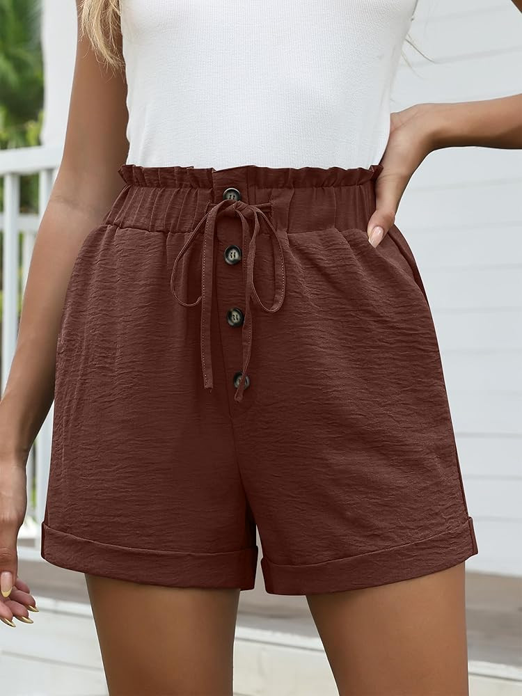 ANRABESS Womens Shorts Casual Summer High Waisted Elastic Drawstring Comfy Lounge Wide Leg Short ... | Amazon (US)