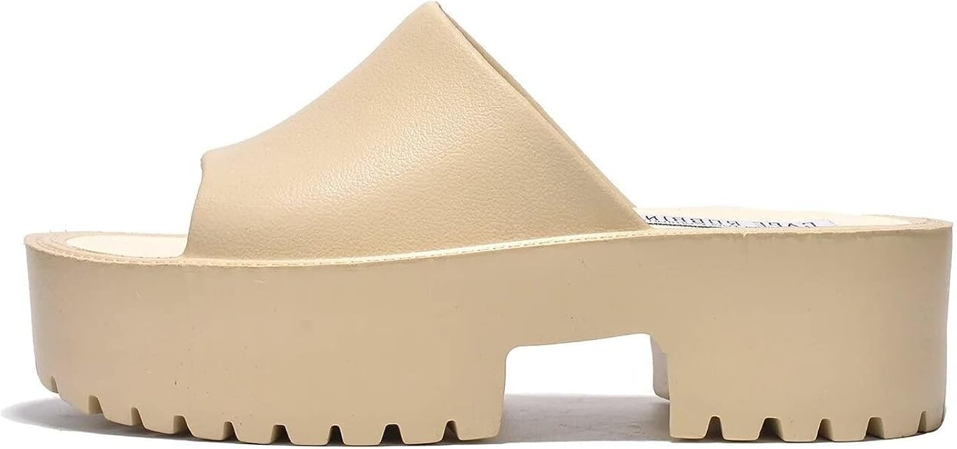 Cape Robbin Mamo Colorblock Chunky Slide On Sandals for Women, Women's Round Toe Platform Sandals | Amazon (US)