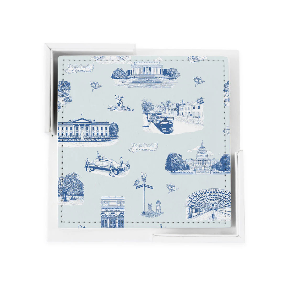 Washington DC Toile Coaster Set | Katie Kime Inc