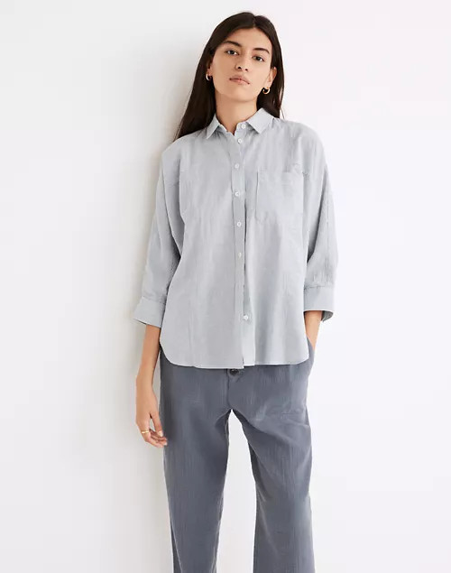 Wellesley Oversized Seamed Shirt in Stripe | Madewell