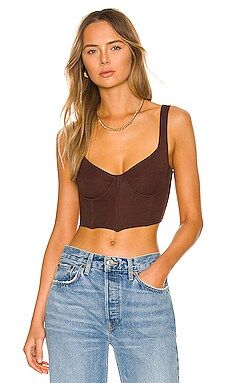 superdown Jia Bustier Top in Brown from Revolve.com | Revolve Clothing (Global)