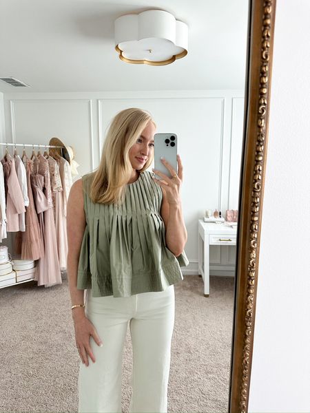 This Anthro top would be a fun date night option! Wearing size small in the top. Spring outfits // summer outfits // date night outfits // day date outfits // daytime outfits // Mother’s Day outfits // brunch outfits // anthropologie finds // Anthropologie tops // LTKfashion 

#LTKparties #LTKSeasonal #LTKstyletip