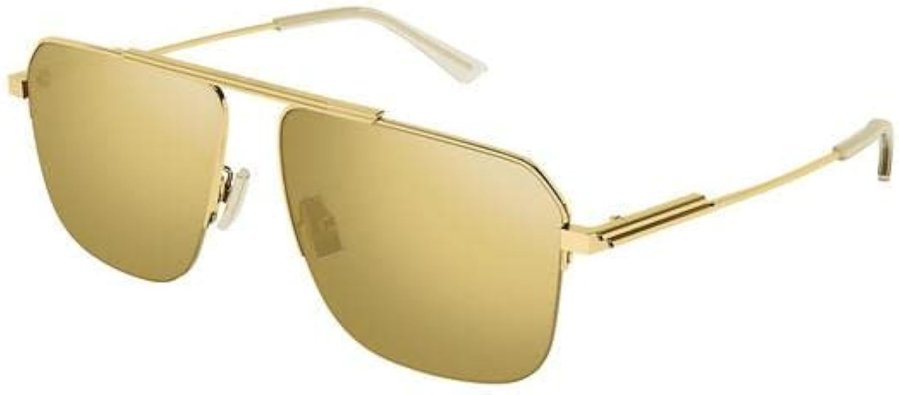 Bottega Veneta BV 1149S 002 Gold Metal Aviator Sunglasses | Amazon (US)