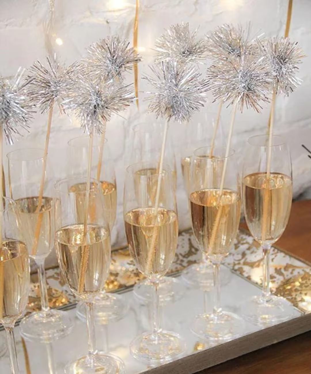 100 Tinsel Stir Sticks Gold Silver Blush Black Sparkle Champagne Drink Stirrers Cupcake Wedding S... | Etsy (US)