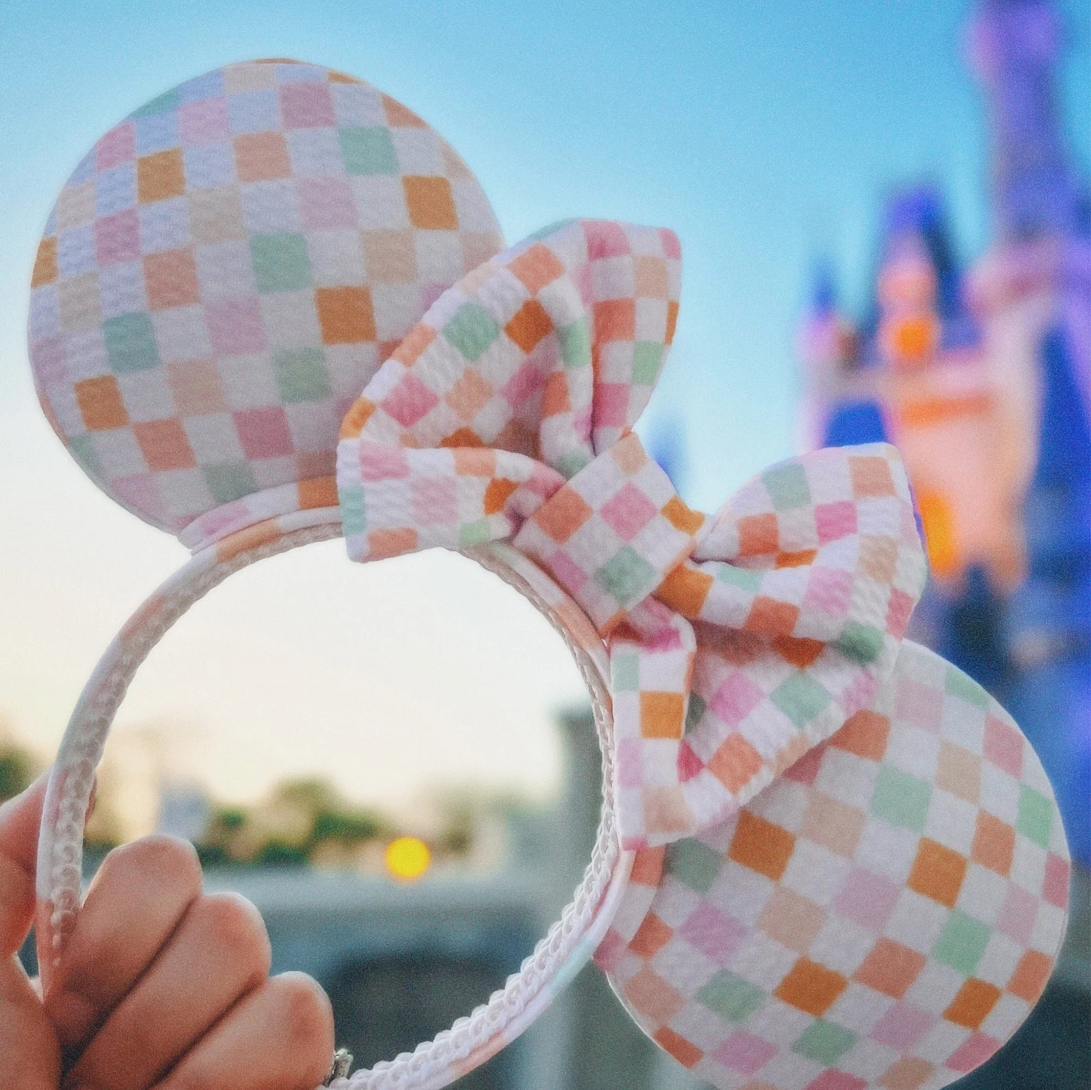Pastel Checkered Ears - Etsy | Etsy (Global)