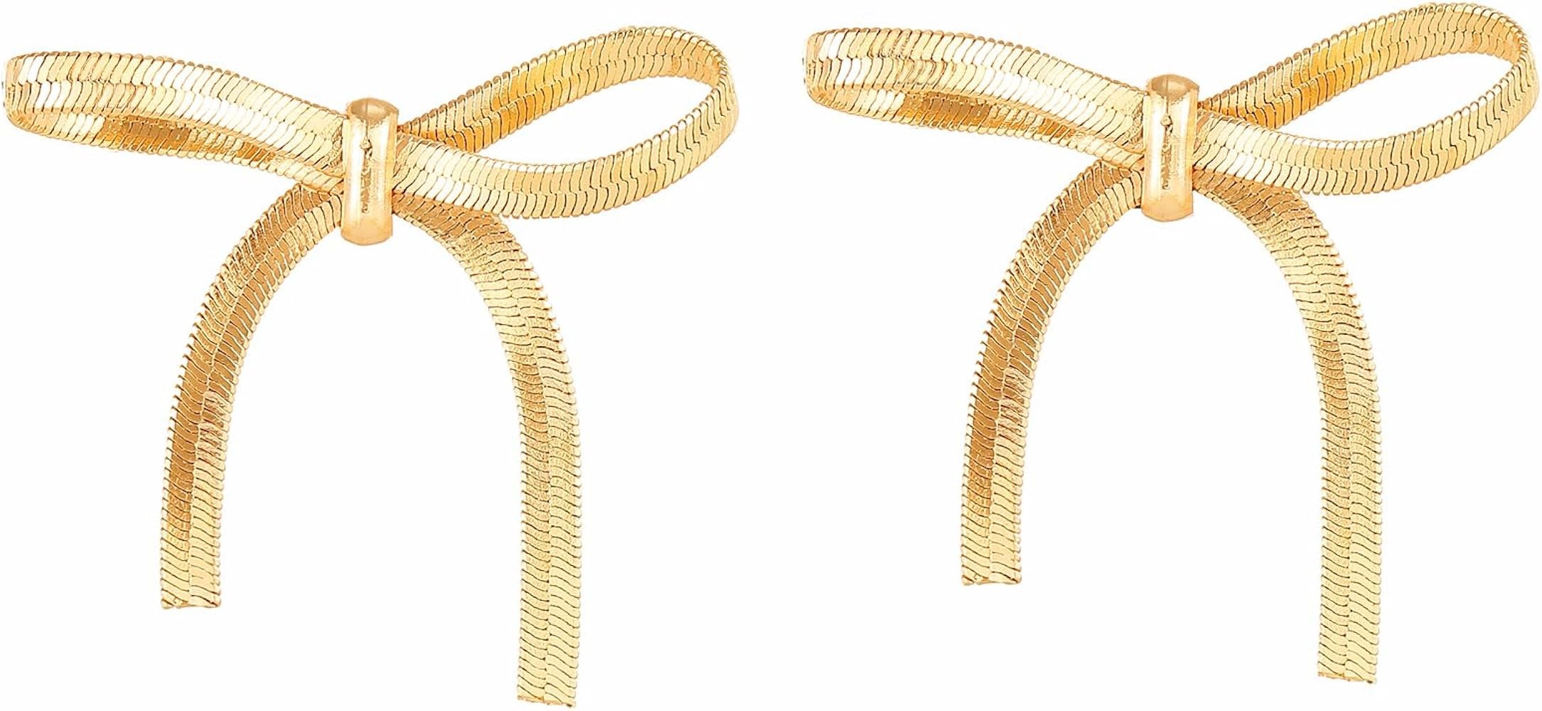 Gold Bow Earrings Long Tassel Drop Dangle Statement Earring Bowknot Jewelry Gift for Women Girls | Amazon (US)