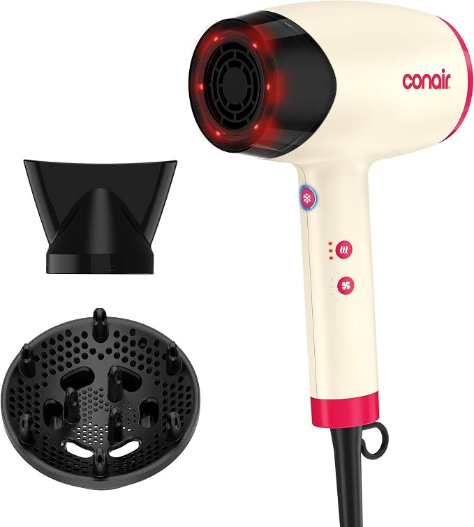 Conair InfinitiPRO Infrared Hair Dryer with Dual Ionic Conditioning, Includes Diffuser & Concentr... | Amazon (US)