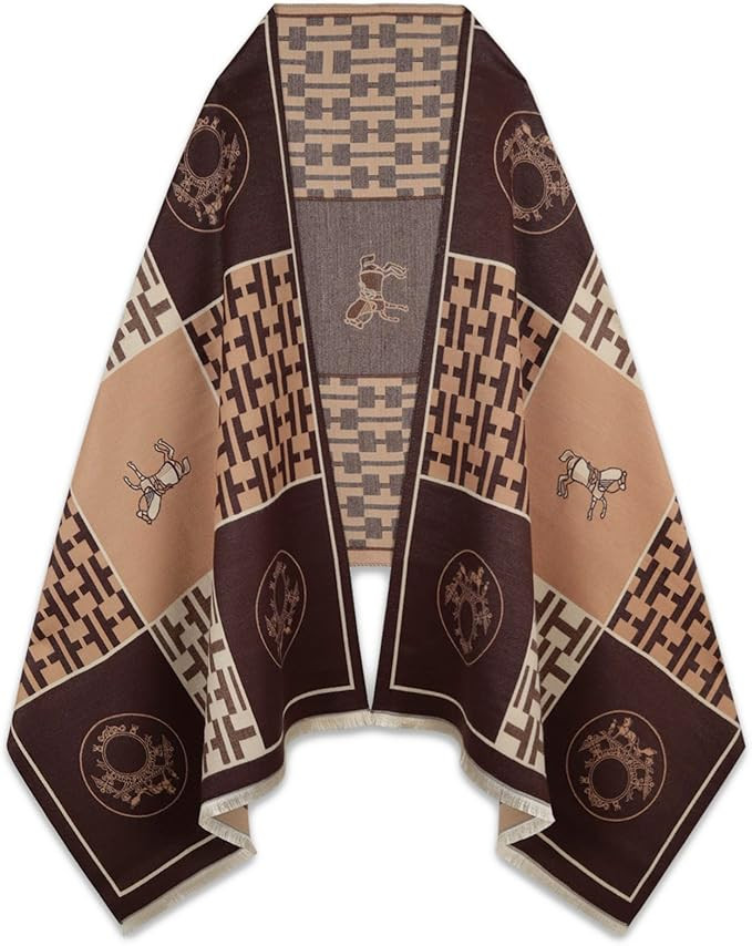 EXTREE Scarfs for Women Pashmina Silky Shawl Wrap for Evening Dressing Blanket Open Front Poncho ... | Amazon (US)