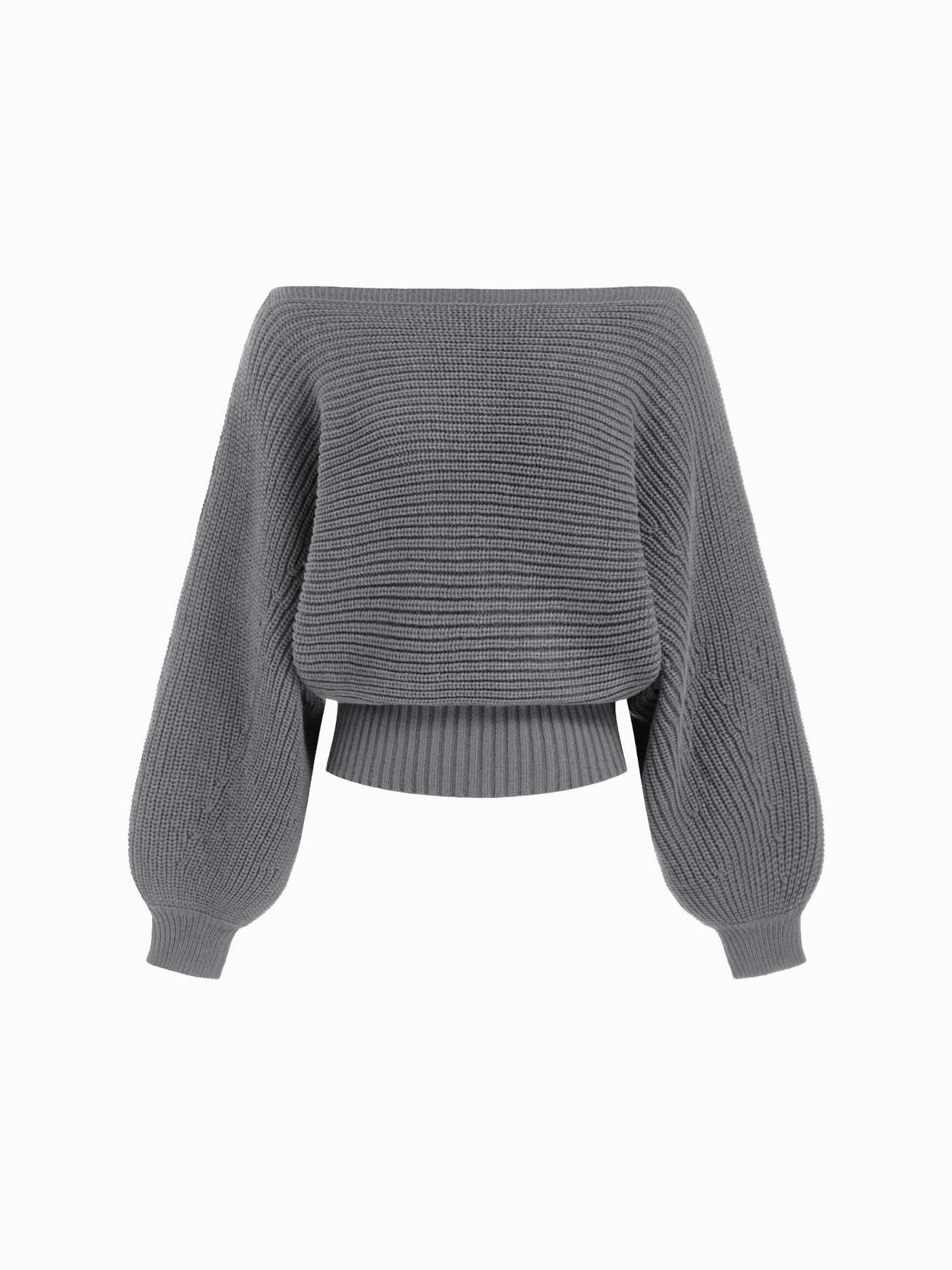 Knit Boat Neck Long Sleeve Cinched Waist Oversized Top | Cider