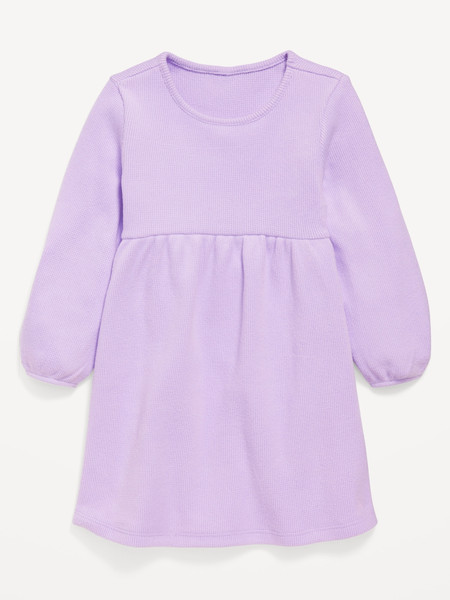Long-Sleeve Thermal-Knit Dress for Toddler Girls | Old Navy (US)