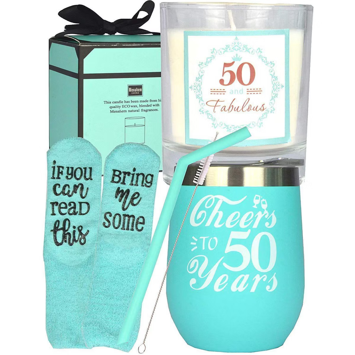 Meant2tobe 50th Birthday Tumbler Set for Women - Blue | Target