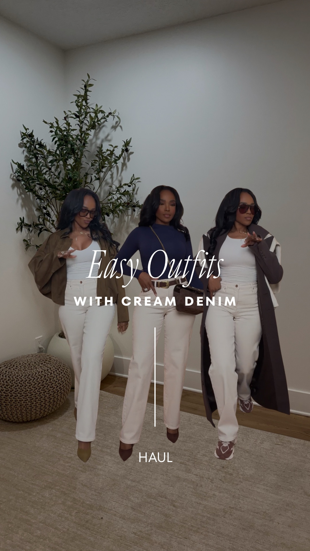 Cream jeans are one of those pieces that instantly make an outfit feel elevated — without trying too hard 🤍
These are easy, everyday looks built around one good pair of cream denim that you can style a million different ways.

Here’s how I’d wear them:
	•	Errands + mom life: tank, lightweight jacket, sneakers
	•	Lunch or casual meetings: fitted long sleeve, belt, structured bag
	•	Travel days: comfy top, trench or coat, sneakers
	•	Weekend plans: simple tee, crossbody, sunglasses

The key is keeping everything neutral so you can mix and match effortlessly. These jeans work with browns, whites, navy, black — literally everything.

✨ Quick note: If an item shows in a different color when you click it, still tap it — that means the same silhouette comes in multiple colors.

Size small I’m 5’4 | 140lbs | 36D -27 -40  IG & YT: kirasfashionfinds TT: kiraabboud 

Everything from these looks is linked below 👇🏽


#LTKPetite