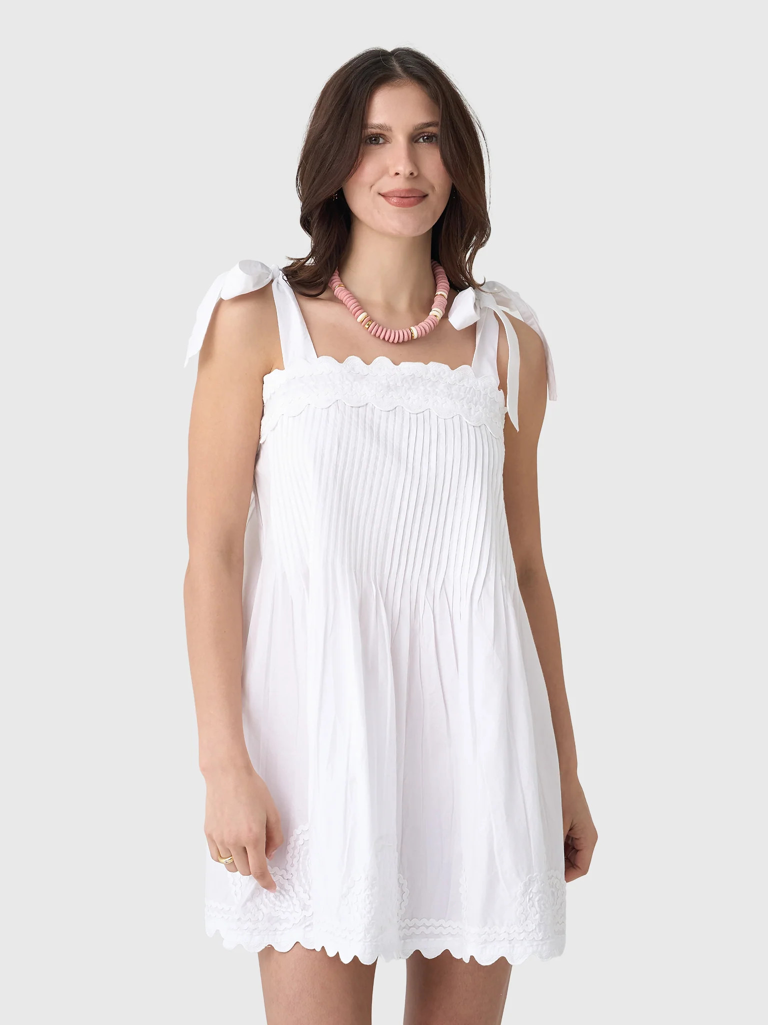 JULIET DUNN
                      
                     Women's Embroidered Pintuck Dress | Saint Bernard