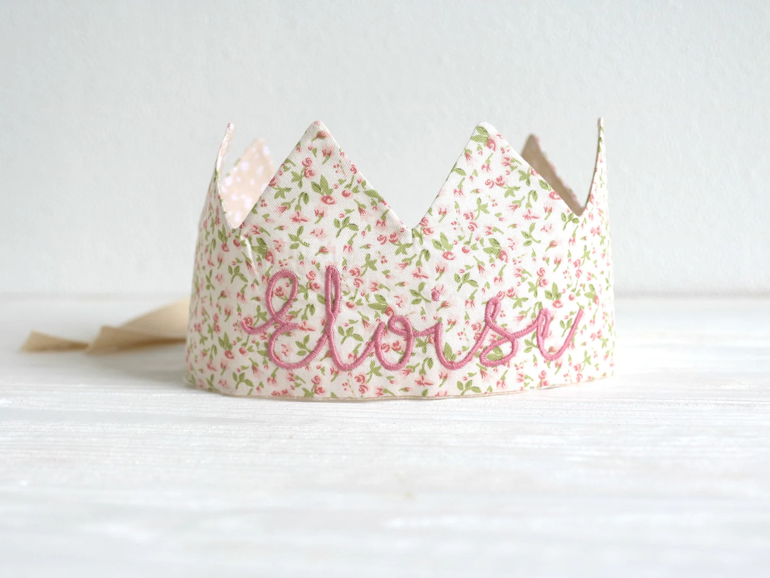 Personalized Name birthday crown, Girl's birthday, Floral Pink Birthday Custom Crown, Girl's birt... | Etsy (Global)