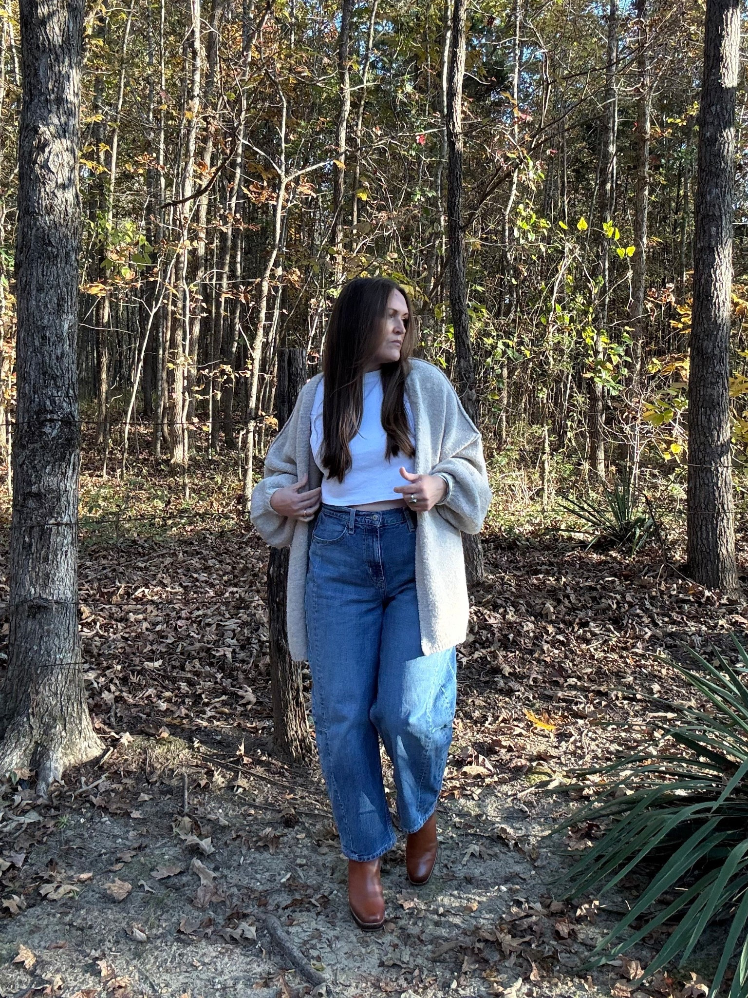 Fave kind of cozy casual boho outfit! Wearing xl in cardigan | 12 in jeans| L in tee| boots tts. I’m currently H:5’4 W:158 Size 10

#LTKOver40 #LTKMidsize #LTKFindsUnder50