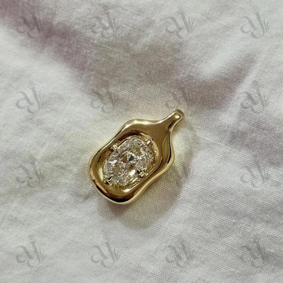 1 Ct Old European Moissanite Pendant Bezel Set OEC Cushion Cut Pendant 925 Sterling Silver Antiqu... | Etsy (US)