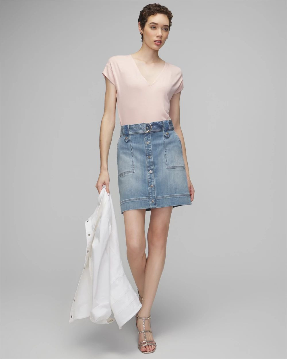 Denim Utility Boot Skirt | White House Black Market