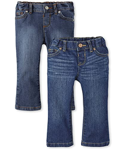 The Children's Place,baby-girls,And Toddler Girls Basic Bootcut Jeans,Indigo Stone/Victory Blue Wash 2 Pack,3T | Amazon (US)